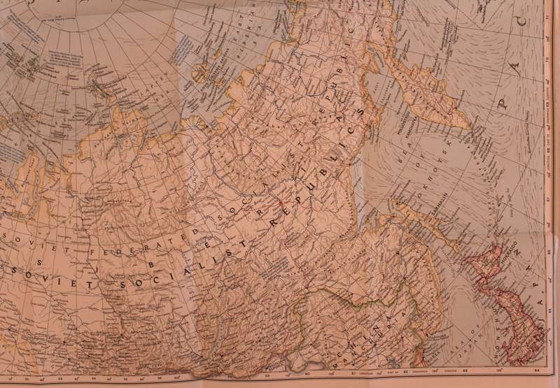 National Geographic Folded Map of The Top Of The World - Arctic Circle October 1949