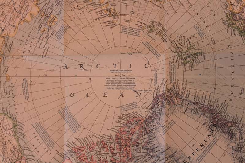National Geographic Folded Map of The Top Of The World - Arctic Circle October 1949