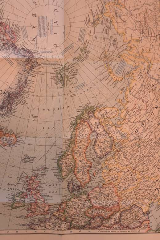 National Geographic Folded Map of The Top Of The World - Arctic Circle October 1949