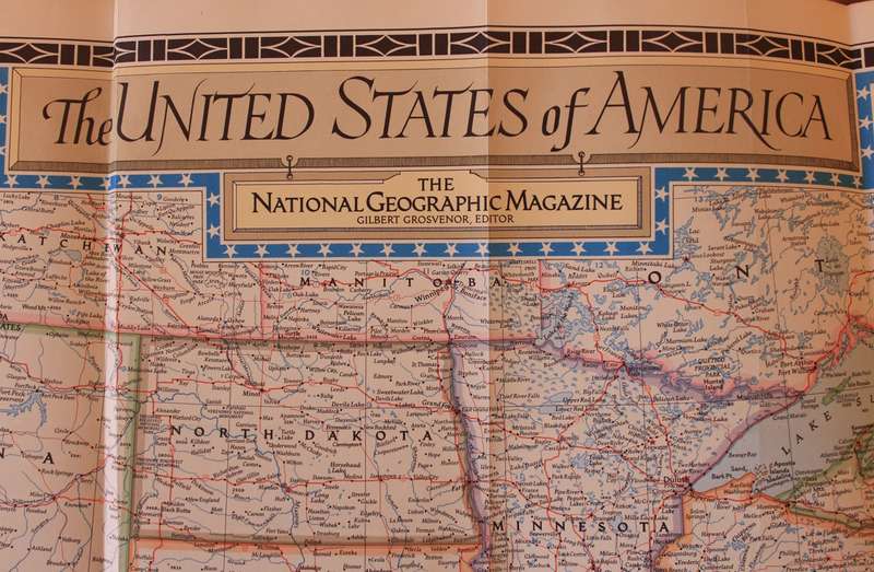 National Geographic Folded Map of The United States Of America June 1951