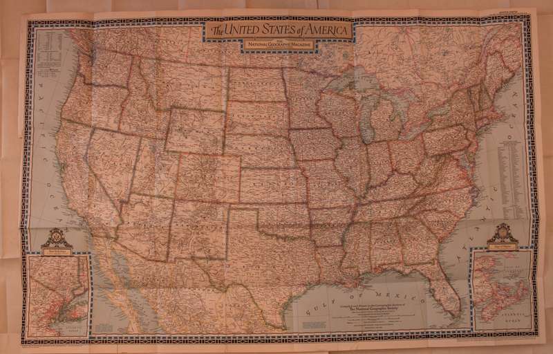 National Geographic Folded Map of The United States Of America June 1951