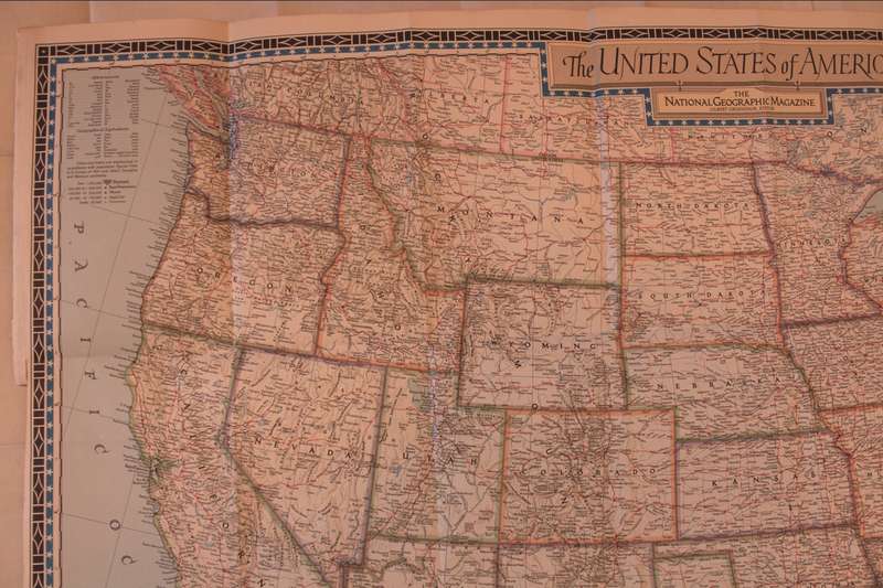 National Geographic Folded Map of The United States Of America June 1951