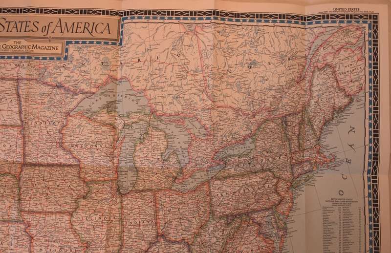 National Geographic Folded Map of The United States Of America June 1951