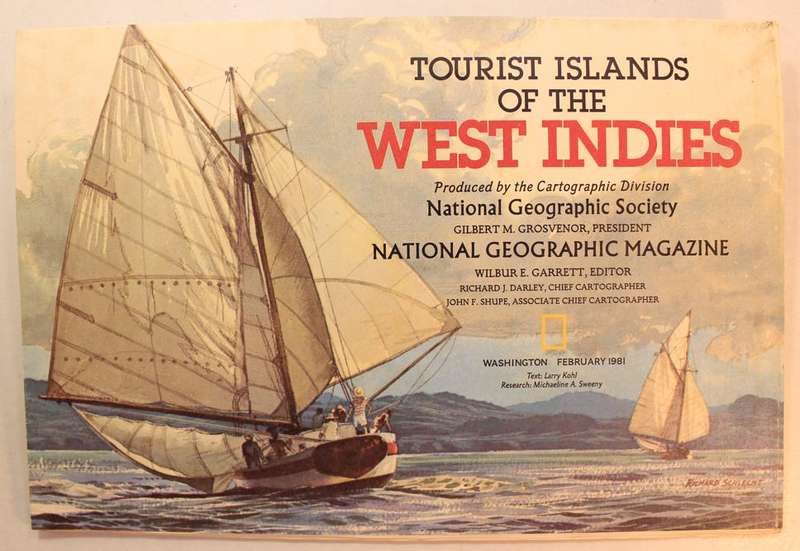 National Geographic Folded Map of the West Indies and Central America February 1981