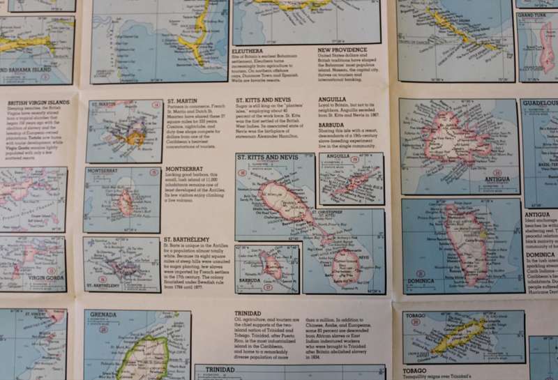 National Geographic Folded Map of the West Indies and Central America February 1981