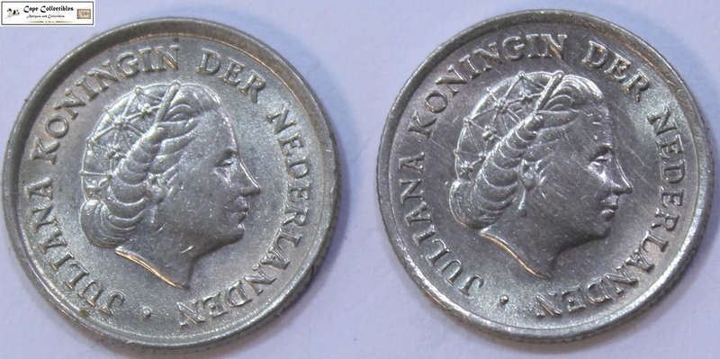 Netherlands 1958 & 1964 10 Cent (Two Coins) Circulated