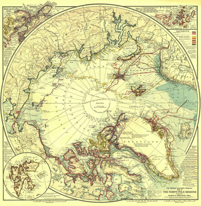 National Geographic North Pole 1907 Digital Maps Digital Download