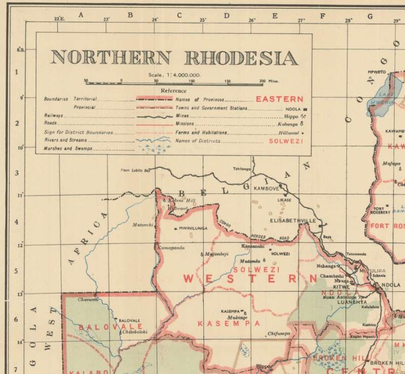 Northern Rhodesia Digital Map Digital Download