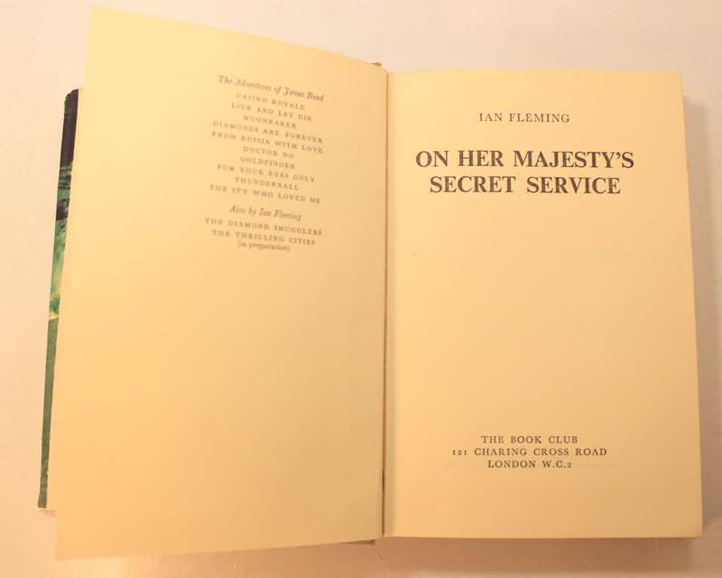 On Her Majesty's Secret Service by Ian Fleming Hardcover Book Club 1st Edition 1963