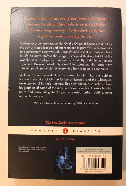 On The Origin Of Species by Charles Darwin Softcover Book