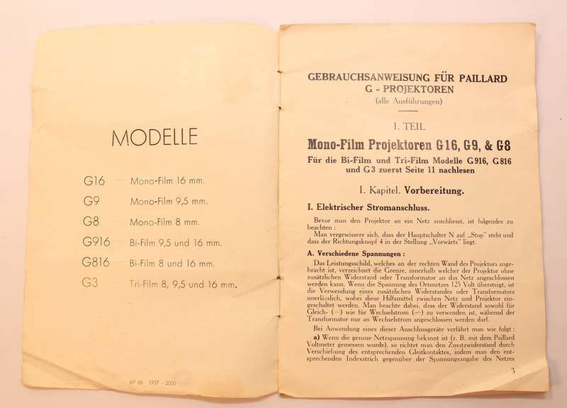 Vintage Paillard Bolex G816 8mm and 16mm Film Projector 110 Volt with 220 Volt Inverter