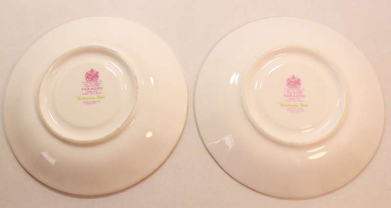 Pair of Paragon Victoriana Rose Bone China Footed Tea Cup and Saucer