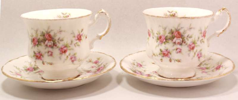 Pair of Paragon Victoriana Rose Bone China Footed Tea Cup and Saucer