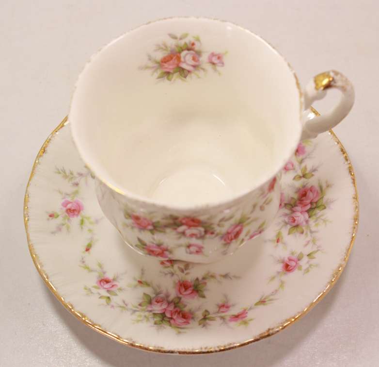 Pair of Paragon Victoriana Rose Bone China Footed Tea Cup and Saucer