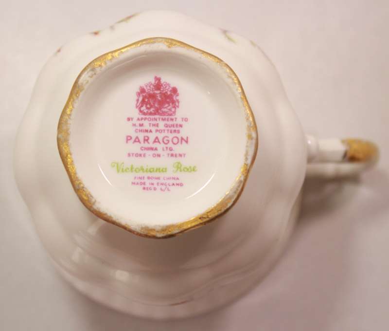 Pair of Paragon Victoriana Rose Bone China Footed Tea Cup and Saucer