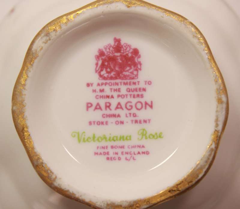 Pair of Paragon Victoriana Rose Bone China Footed Tea Cup and Saucer