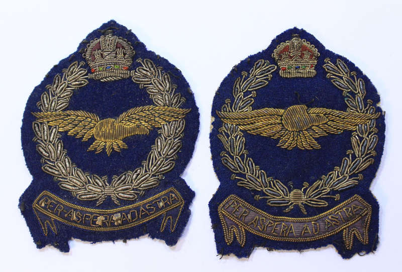Two 1940's SAAF SALM WW2 "Per Aspera Ad Astra" Bullion Badges