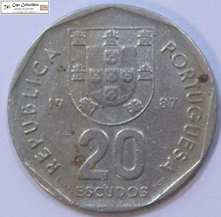 Portugal 20 Escudos 1987 Coin Circulated