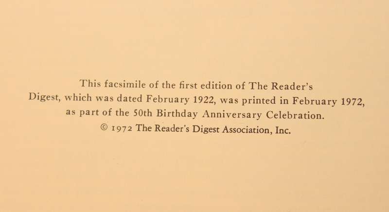 The Readers Digest The First Of Fifty Years Volume One Number One Boxed Set