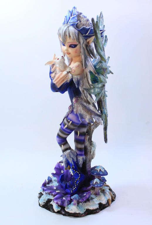 Amy Brown Faery Statuette Figurine "Rebel" Holding a White Hare