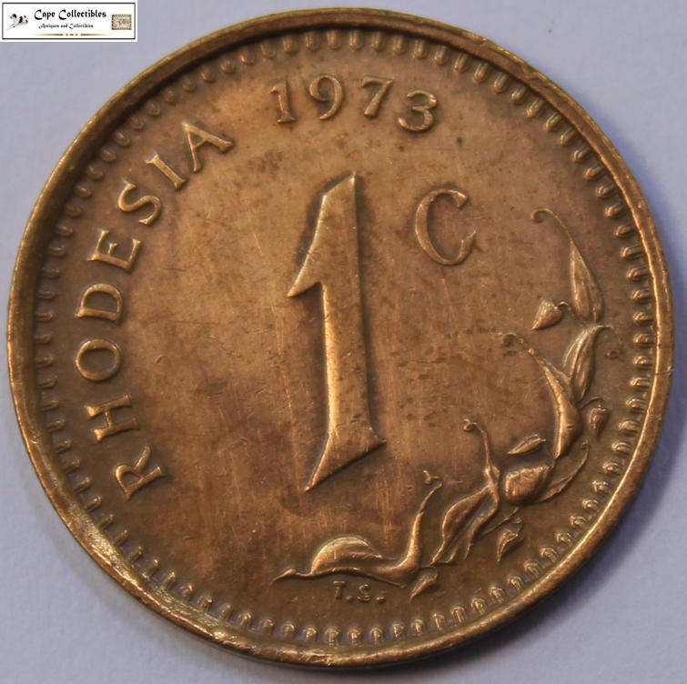 Rhodesia 1 Cent Coin 1973 Circulated
