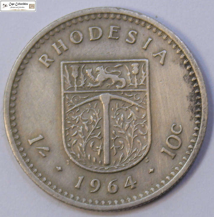 Rhodesia 1 Shilling 10 Cent 1964 Coin Circulated