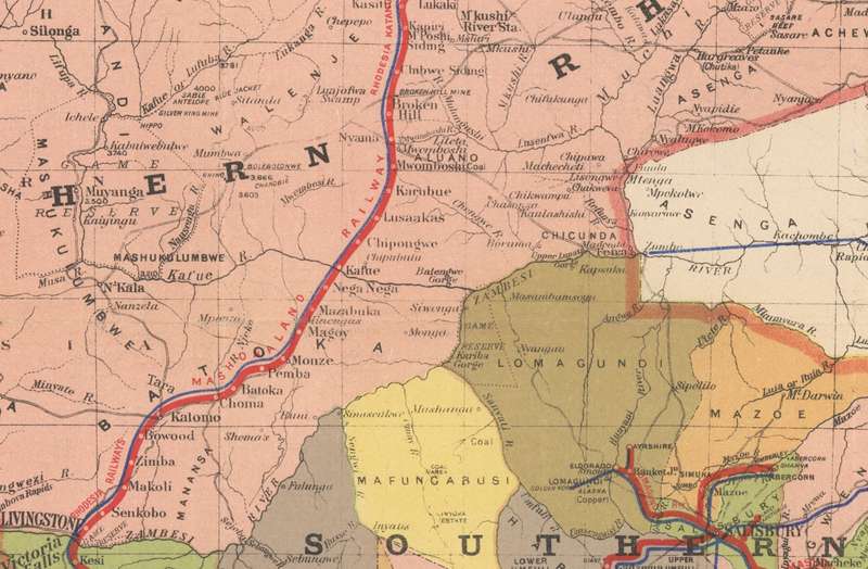 Northern and Southern Rhodesia 1913 British South Africa Company Digital Map Digital Download