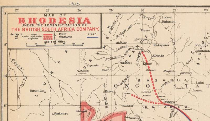 Northern and Southern Rhodesia 1913 British South Africa Company Digital Map Digital Download
