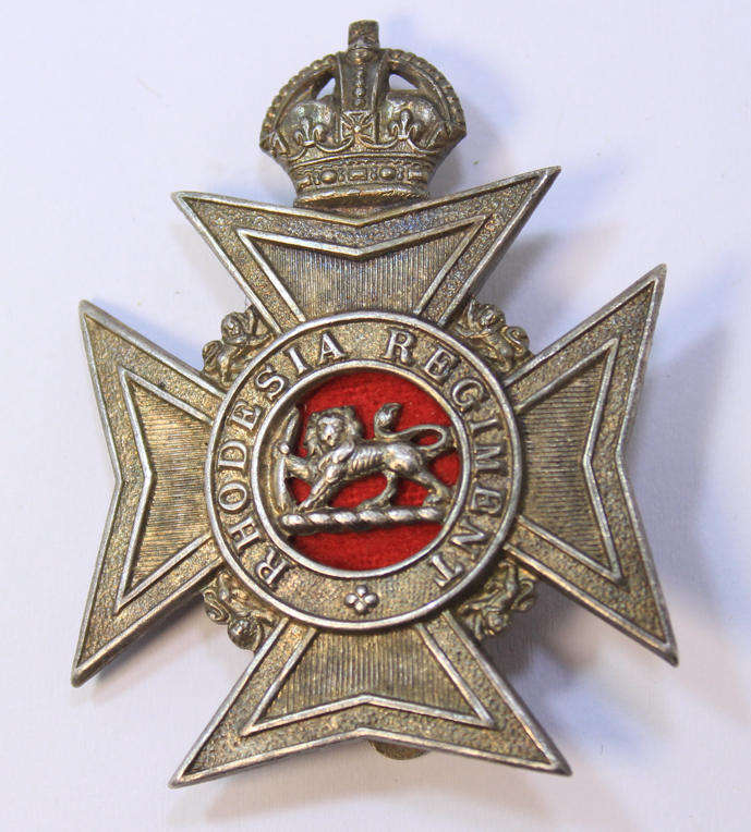 Rhodesia Regiment Badge Kings Crown 1927 - 1947 Pattern
