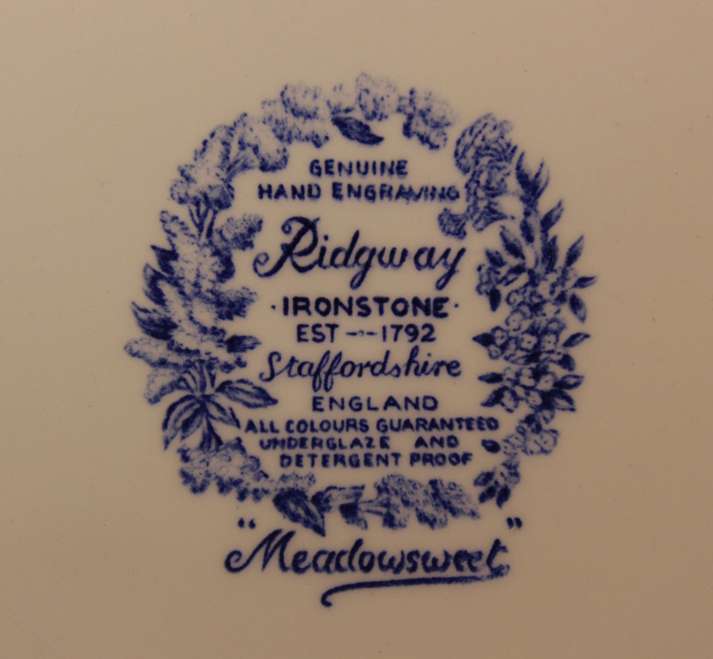 Vintage Ridgway "Meadowsweet" Ironstone Dinner or Display Plate