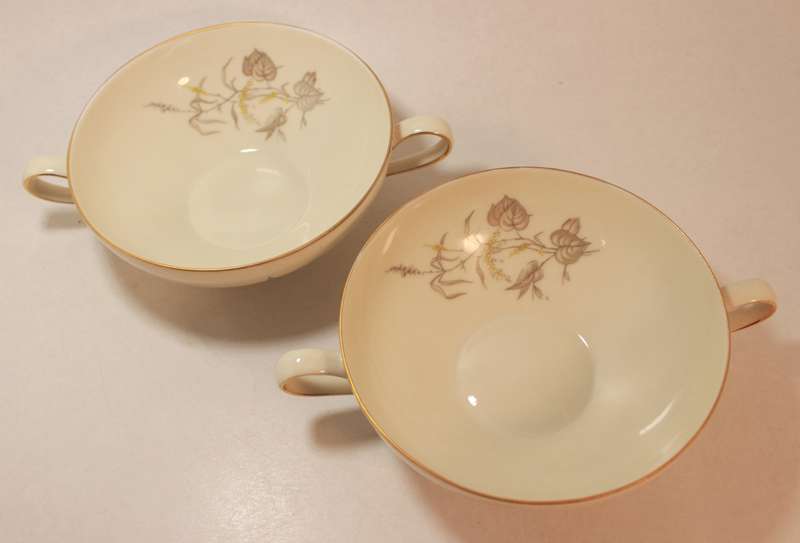 Pair of Rosenthal Krister Double Handled Bone China Soup Bowls