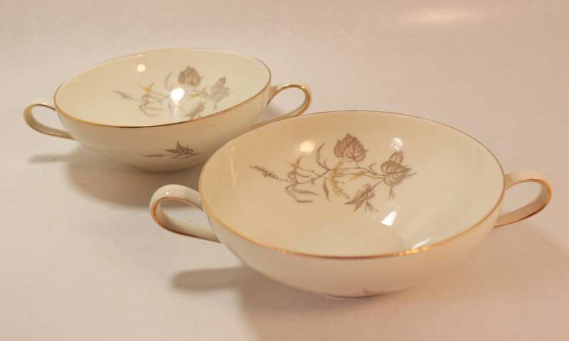 Pair of Rosenthal Krister Double Handled Bone China Soup Bowls