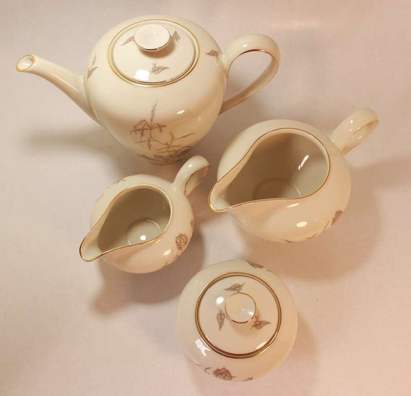 Rosenthal Krister Bone China Tea Service Set, Teapot, Creamers and Sugar Bowl