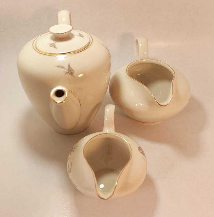 Rosenthal Krister Bone China Tea Service Set, Teapot, Creamers and Sugar Bowl