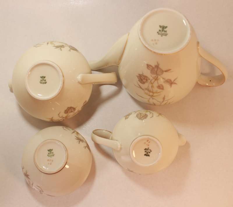 Rosenthal Krister Bone China Tea Service Set, Teapot, Creamers and Sugar Bowl