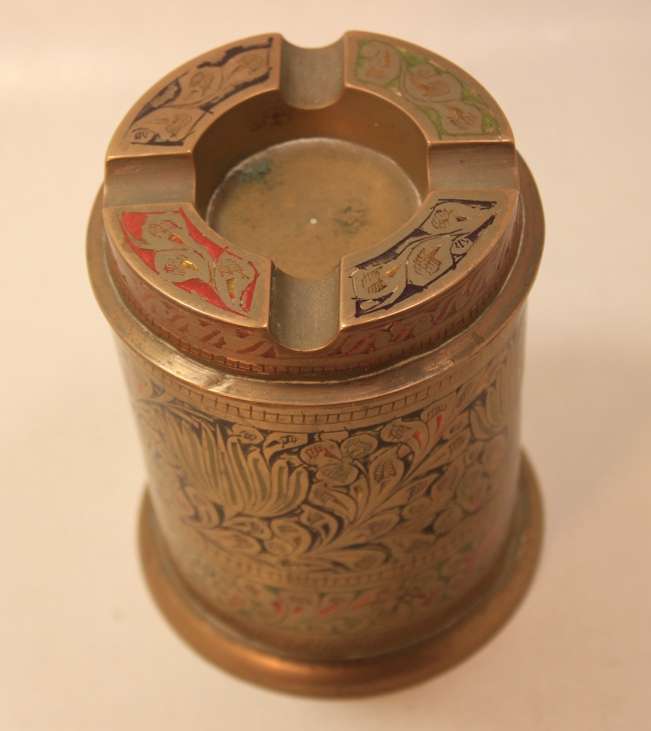 Vintage Hand Engraved Brass Ashtray