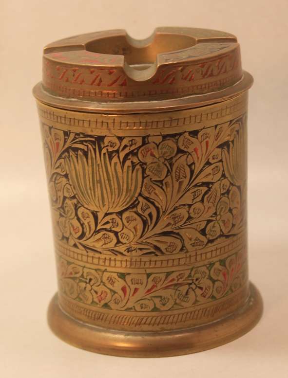 Vintage Hand Engraved Brass Ashtray