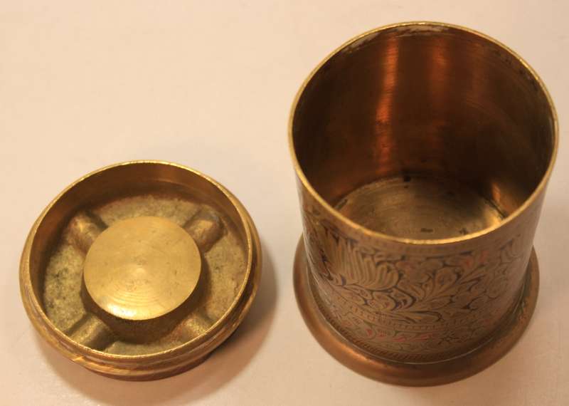 Vintage Hand Engraved Brass Ashtray