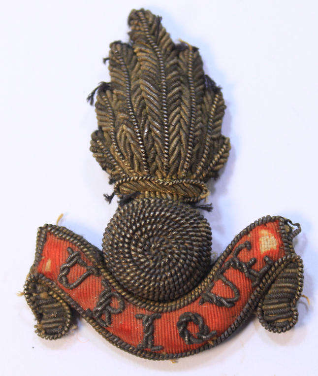 WW2 Royal Engineers Officers Bullion Cloth Embroidered Field Service Cap Badge