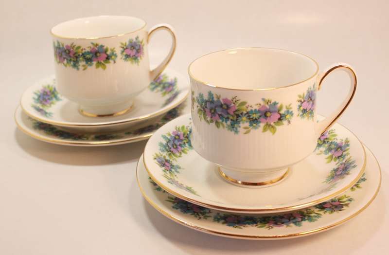 Pair of Royal Standard "Carnival" Fine Bone China Trios