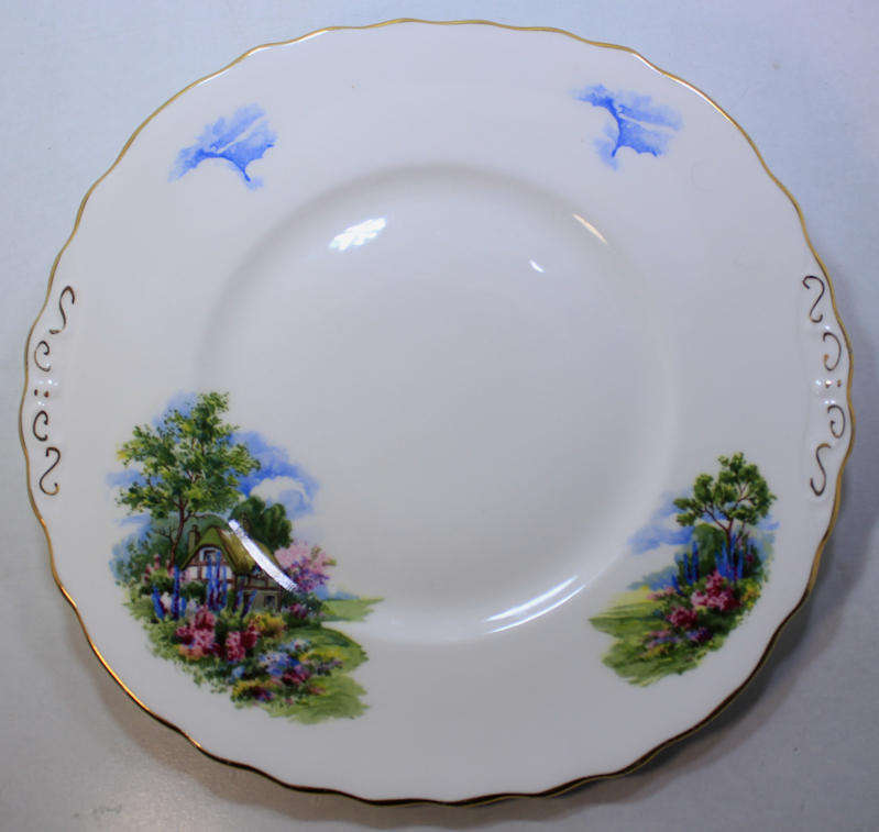 Vintage Royal Vale Bone China Cake Plate English Farmhouse