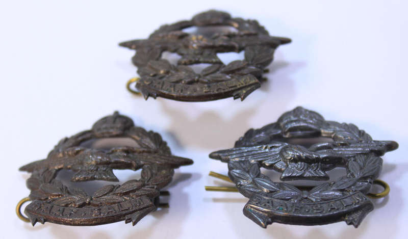 3 x SAAF SALM 1940's WW2 Officers Cap Badges