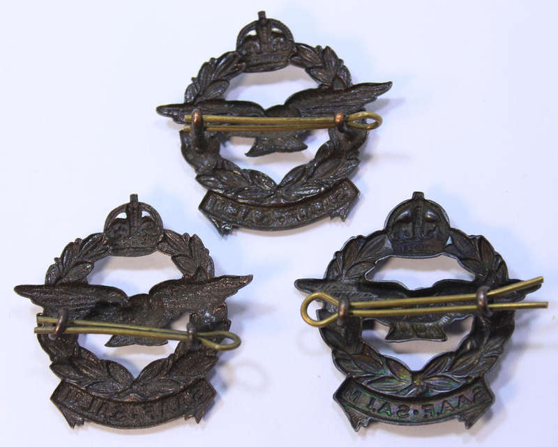 3 x SAAF SALM 1940's WW2 Officers Cap Badges