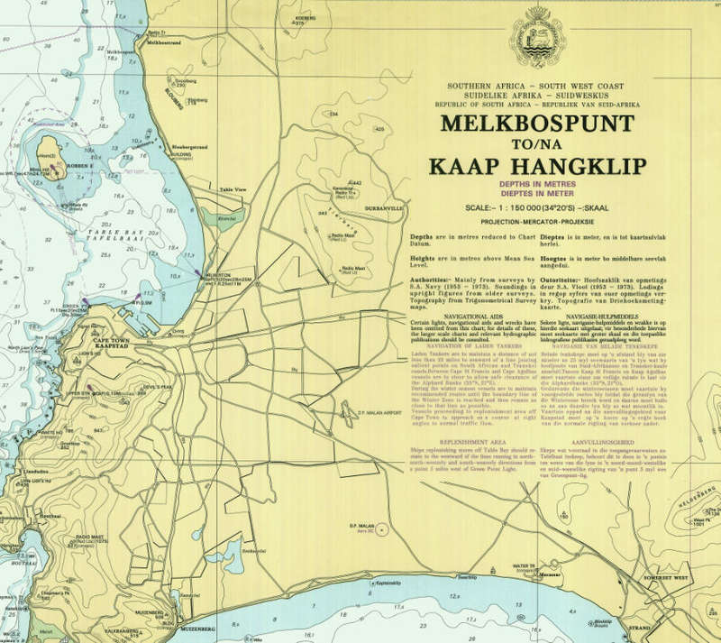 SAN 119 Melkbos to Hangklip South Africa Nautical Chart Digital Download File Transfer