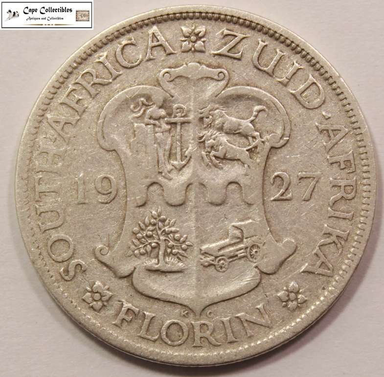 South Africa 1 Florin 1927 Coin Circulated