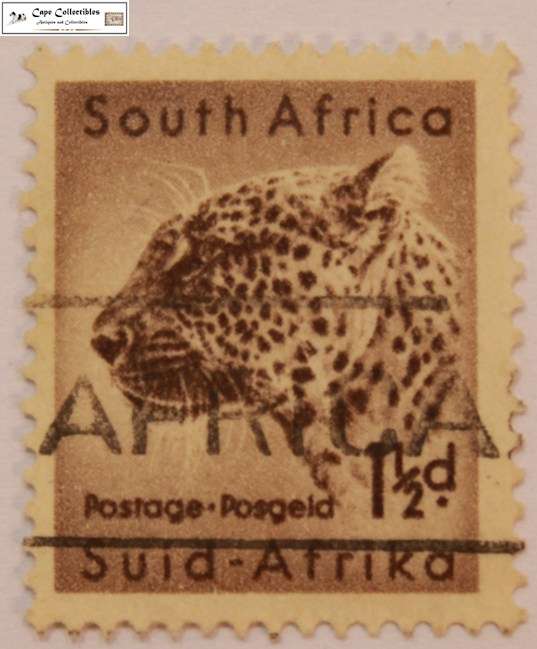 South Africa 1 1/2 Penny 1954 Leopard Stamp (Scott 202)