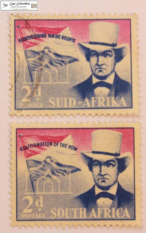 South Africa 2 x 2 Pence 1955 Andries Pretorius Vow Stamp (Scott 216)