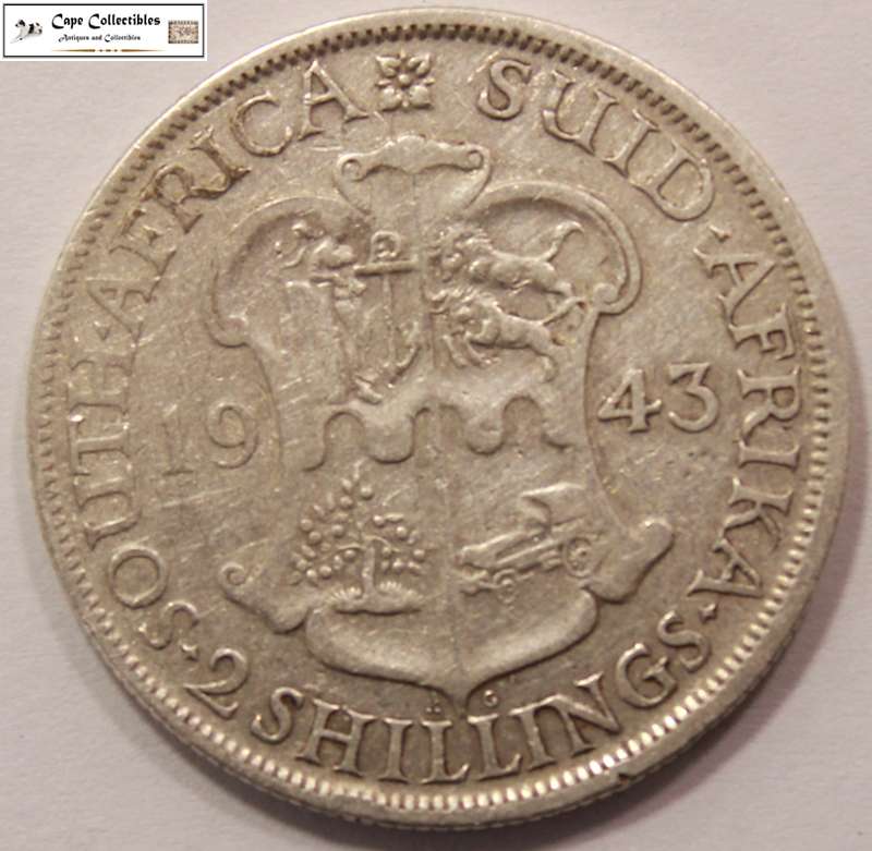 South Africa 2 Shillings 1943 Coin Circulated