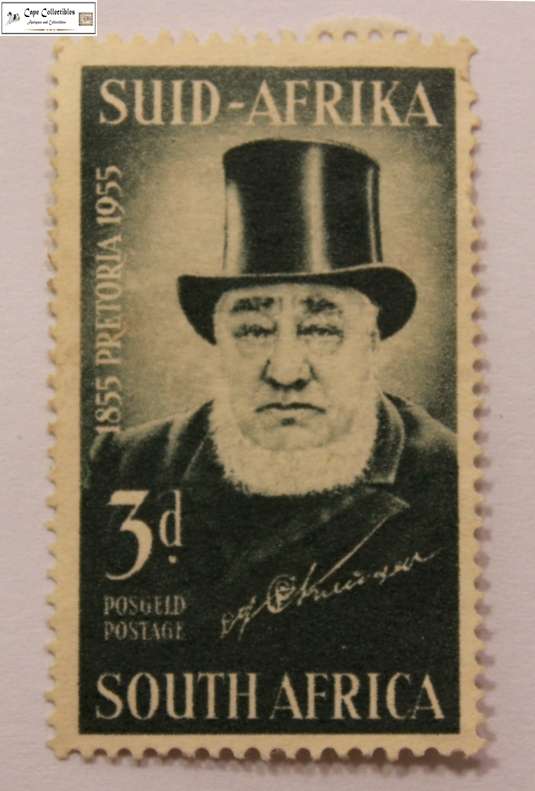 South Africa 3 Pence 1955 Paul Kruger Stamp (Scott 214)