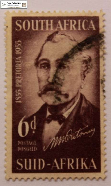 South Africa 3 Pence 1955 Paul Kruger Stamp (Scott 214)